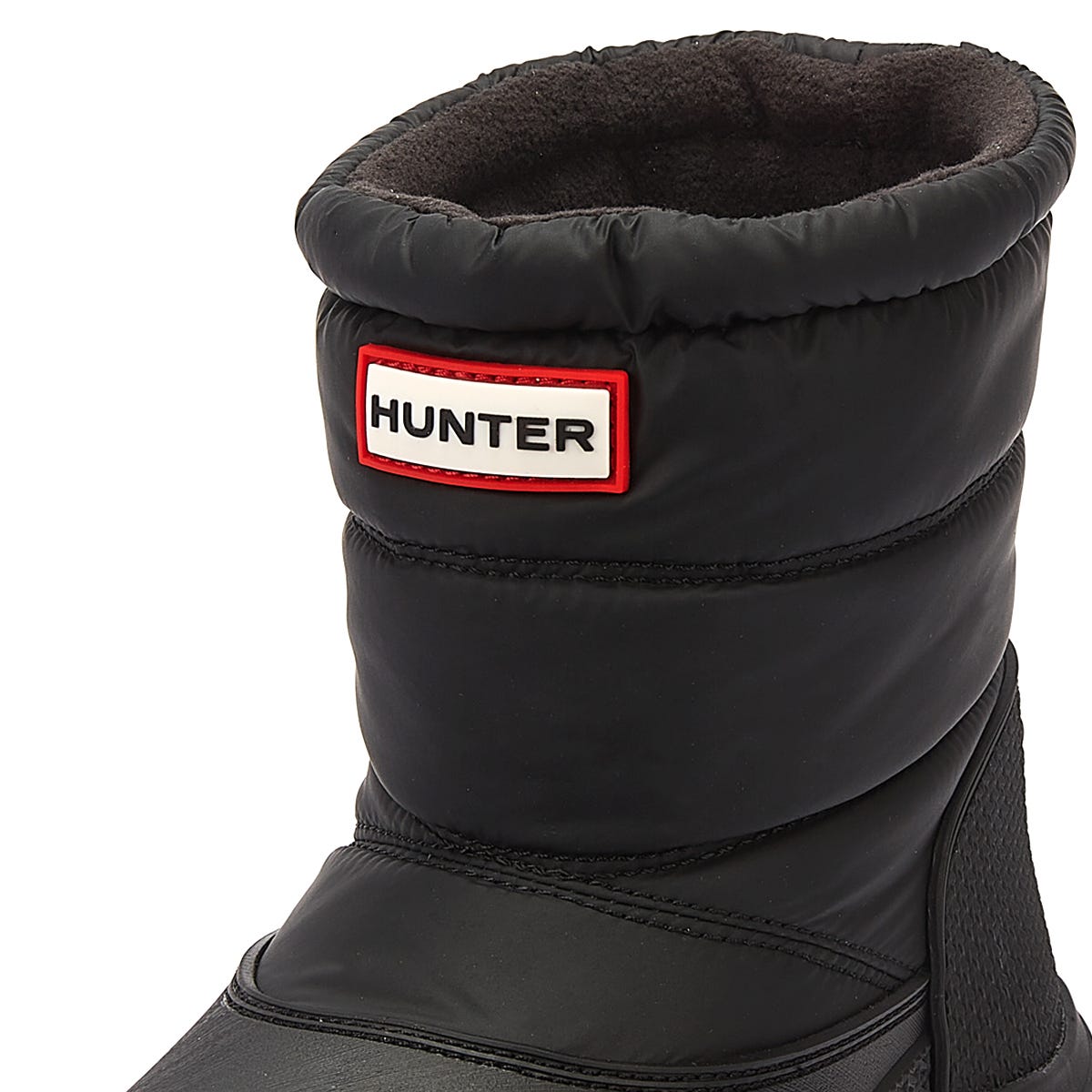 Hunter Intrepid Short Snow Womens Black Leather Boots