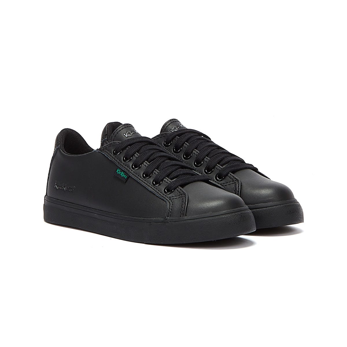 Kickers Tovni Lacer Leather Junior Black Trainers