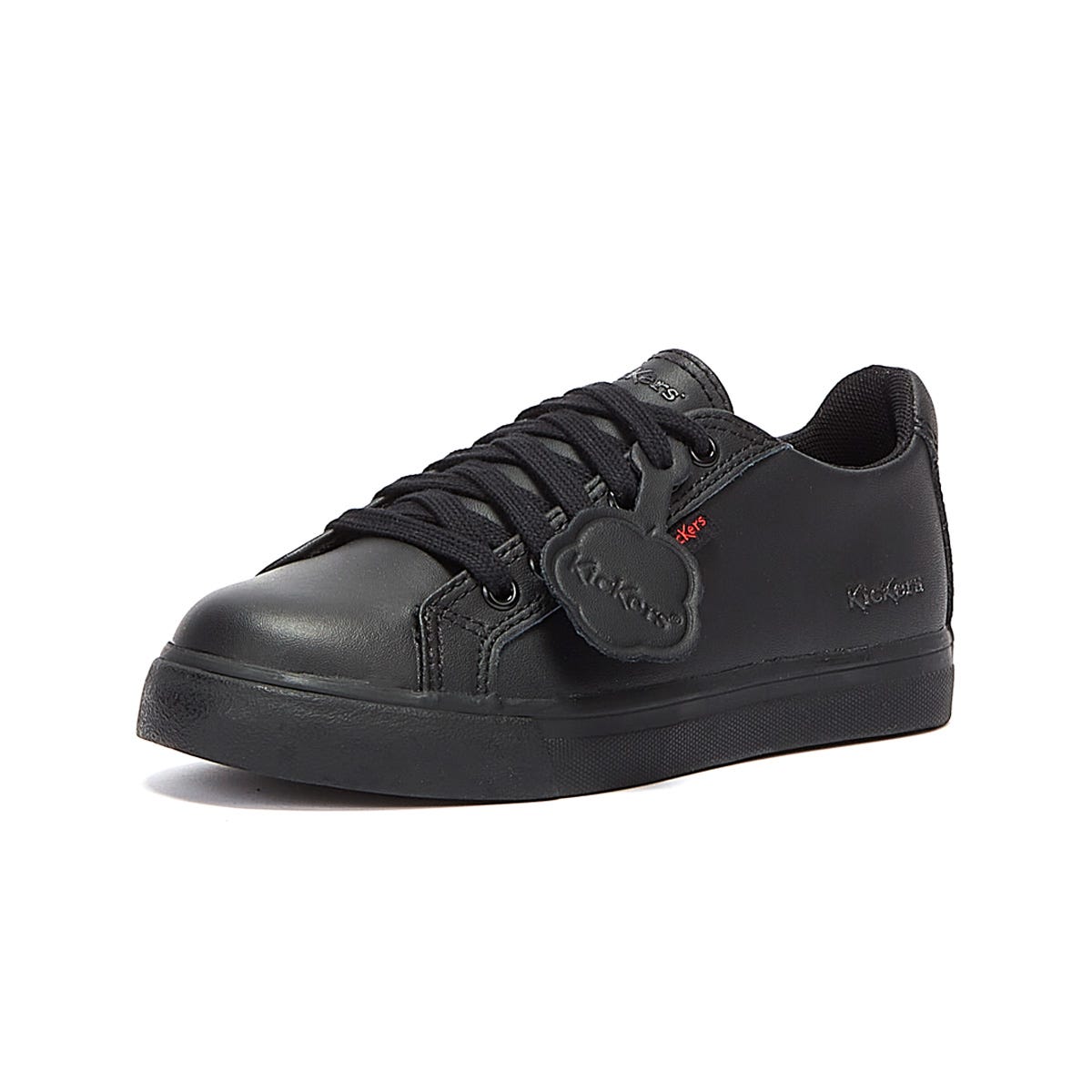 Kickers Tovni Lacer Leather Junior Black Trainers