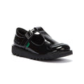 Kickers Junior Black Kick T Bar Patent Leather Shoes