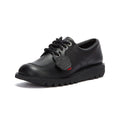 Kickers Kick Lo Youth Black Leather School Shoes