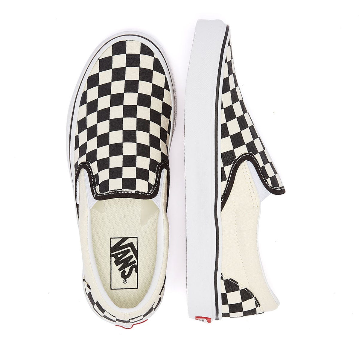 Vans Classic Slip-On Womens Black / White Checkerboard Canvas Trainers